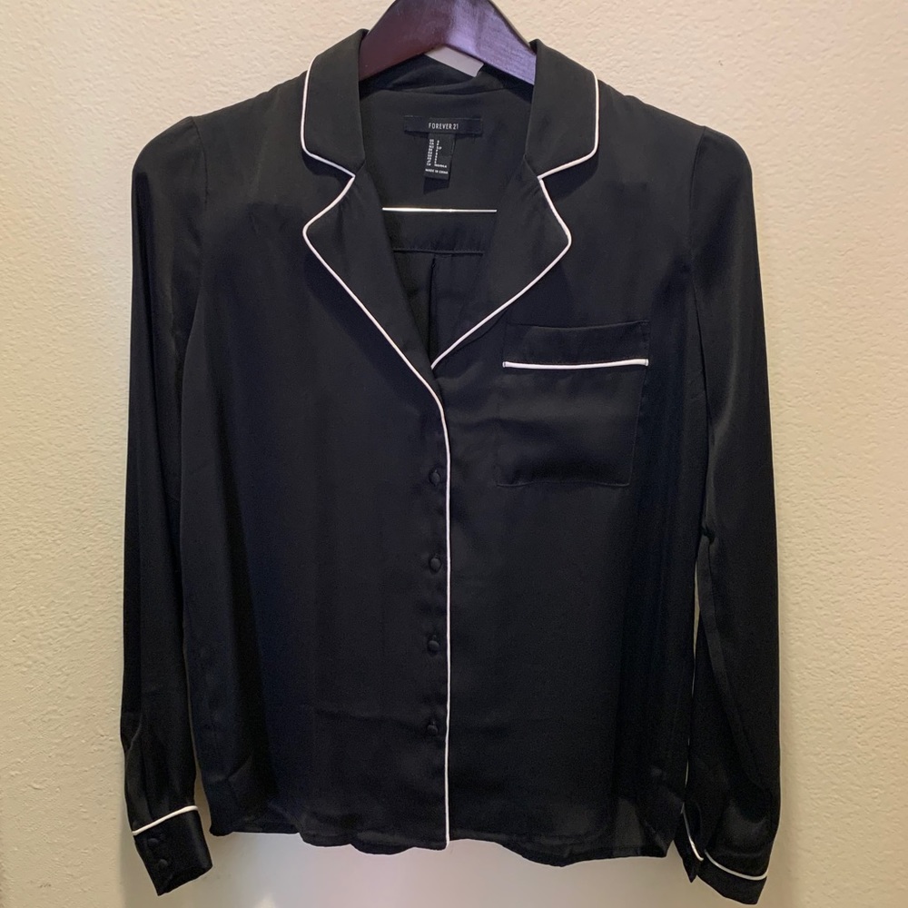 Forever 21 Black Pajama Style Top